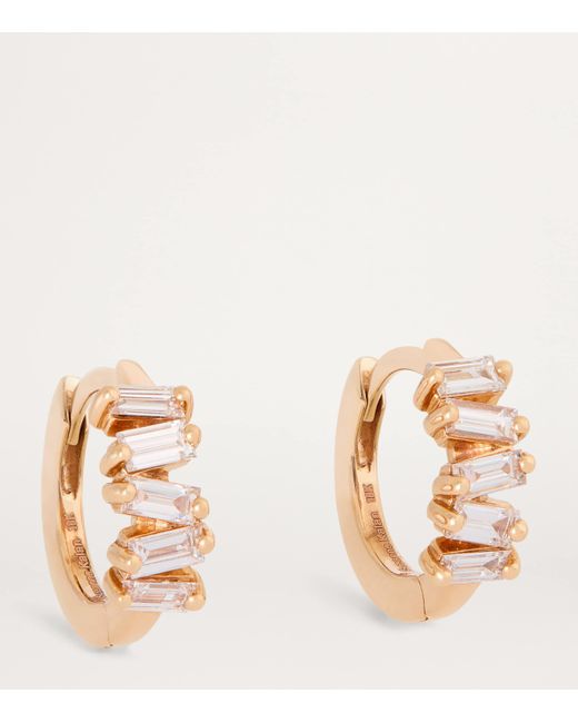 Suzanne Kalan Metallic And Diamond Bold Huggie Earrings