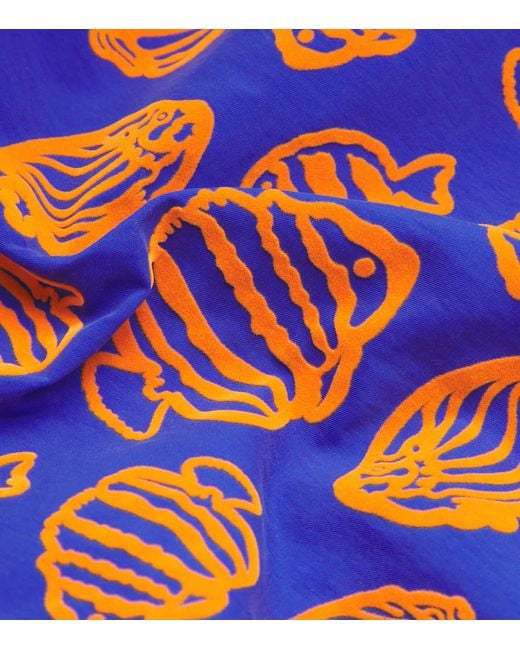 Vilebrequin Blue Fish Print Moorea Swim Shorts for men