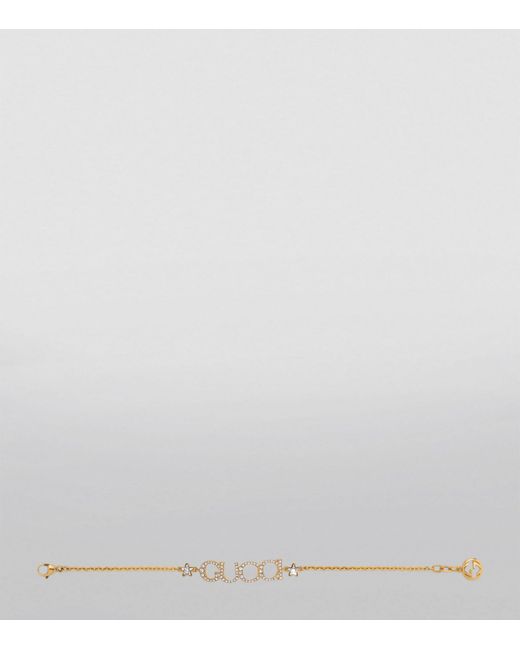 Gucci Metallic Embellished Script Letter Bracelet for men