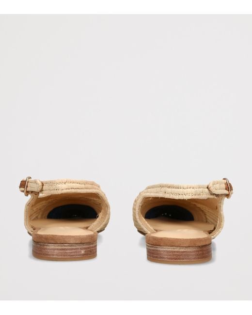 Gabriela Hearst Blue Raffia Slingback Ballet Flats