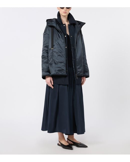 Max Mara Blue Hooded Padded Jacket