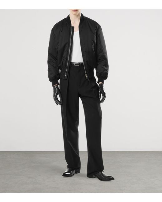 Tom Ford Black Silk Satin Bomber Jacket for men