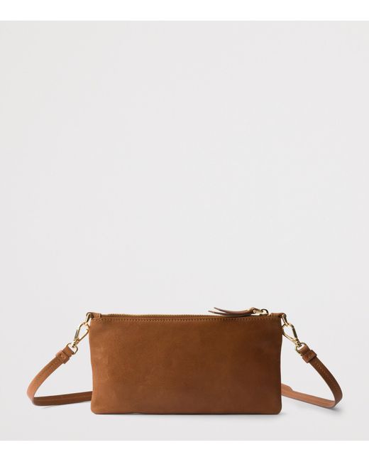 Prada Brown Leather Chain Wallet