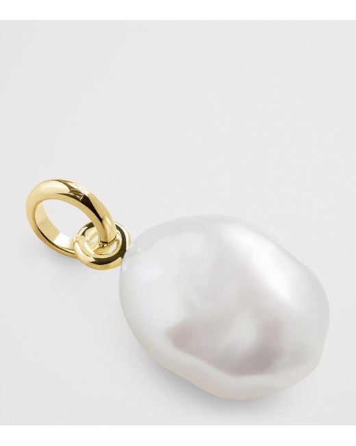 Monica Vinader White And Baroque Pearl Pendant Charm