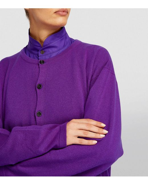 Eskandar Purple Cashmere A-line Cardigan