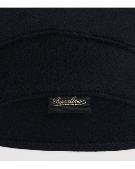 Borsalino Blue Cashmere Vincenzo Flat Cap for men