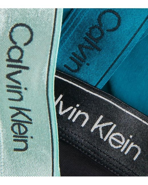 Calvin Klein Blue Cotton Stretch Icon Metallic Boxer Briefs for men