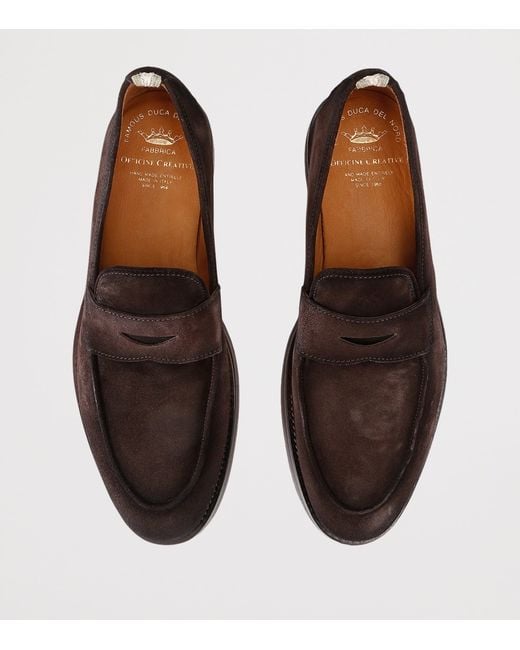 Officine Creative Brown Suede Opera Flex Loafers for men