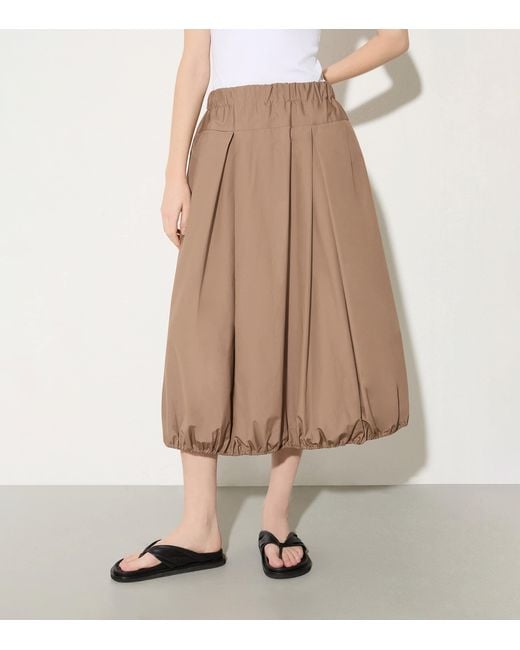 MAX&Co. Brown Cotton Midi Skirt