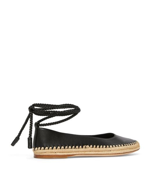 Max Mara Black Leather Espadrilles