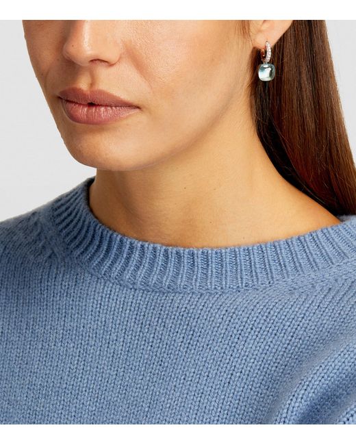 Pomellato Blue Rose, Diamond And Topaz Nudo Earrings