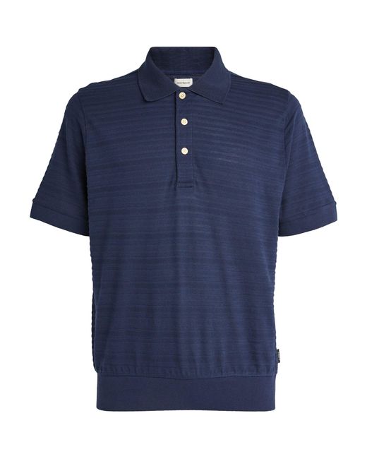 Oliver Spencer Blue Rib-knit Glendale Polo Shirt for men