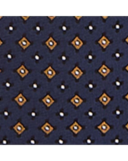 Saint Laurent White Silk Geometric-Pattern Tie for men