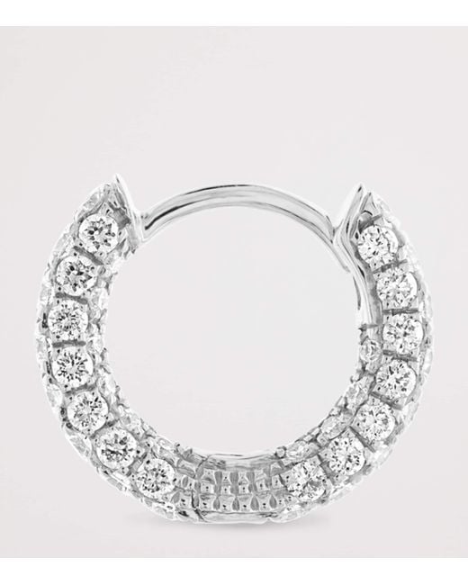 Maria Tash White Diamond Five Row Pavé Single Hoop Earring