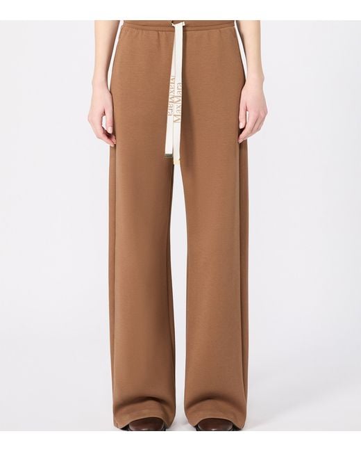 Max Mara Brown Jersey Wide-Leg Sweatpants