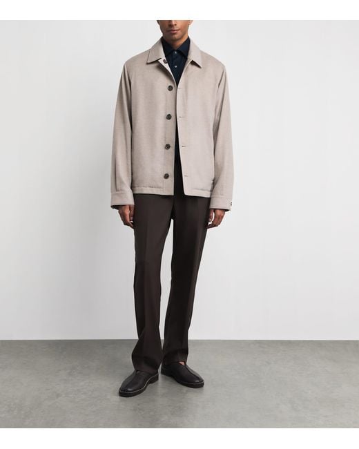 Paul & Shark Natural Reversible Cashmere-Technical Overshirt for men