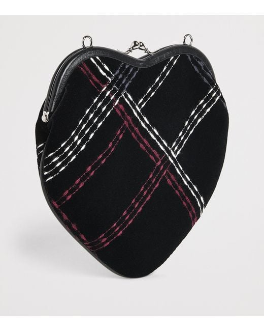 Vivienne Westwood Black Velvet Belle Heart Frame Shoulder Bag