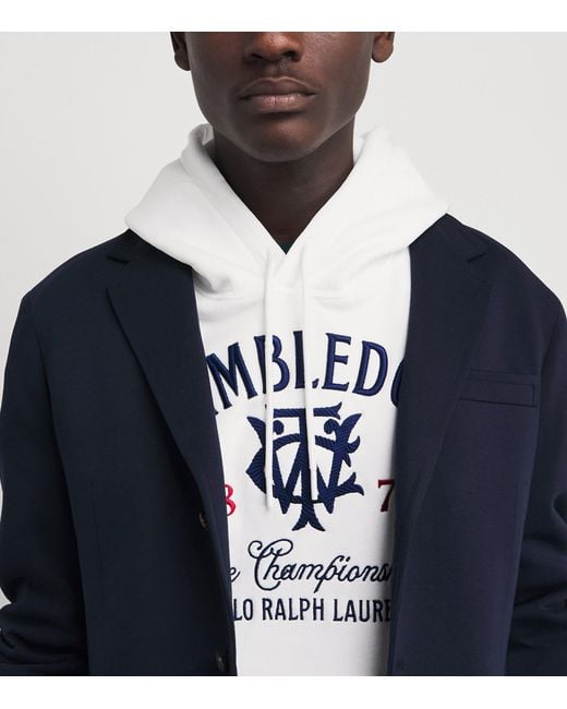 Ralph Lauren White X Wimbledon Embroidered Hoodie for men