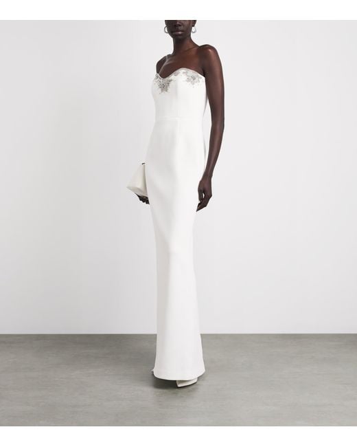 Rebecca Vallance White Strapless Melva Maxi Dress