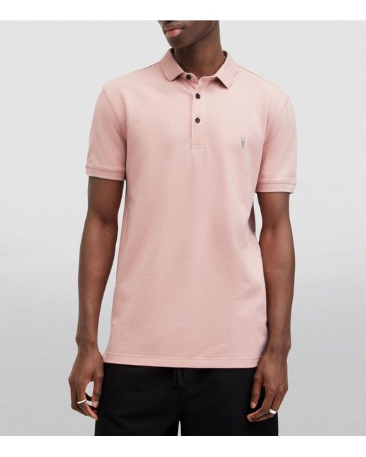 AllSaints Pink Reform Polo Shirt for men