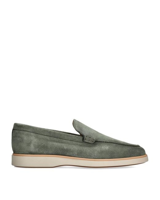 Magnanni Shoes Green Suede Paradiso Loafers