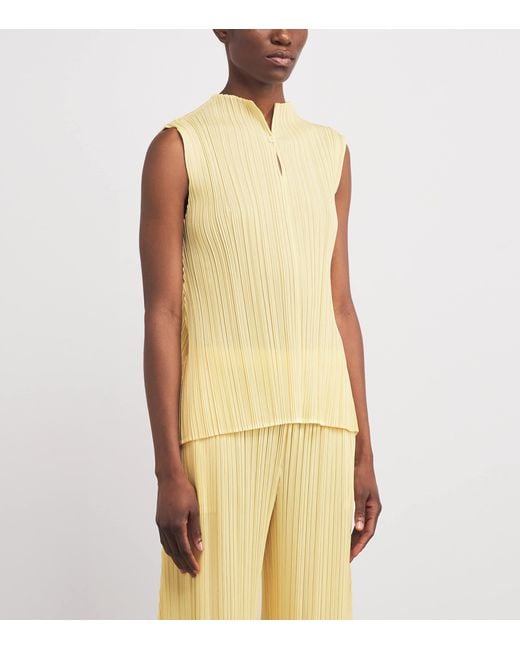 Pleats Please Issey Miyake Mellow Pleats Top in Yellow | Lyst Canada