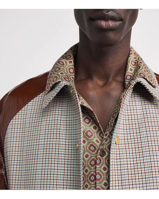 Drole de Monsieur Brown Chemise Geometric Print Shirt for men