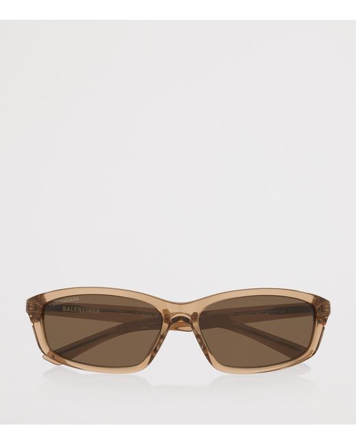 Balenciaga Brown Acetate Bb0401S Rectangular Sunglasses