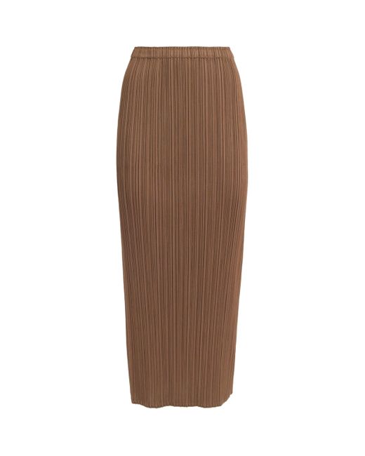 Pleats Please Issey Miyake Brown New Colourful Basics Maxi Skirt