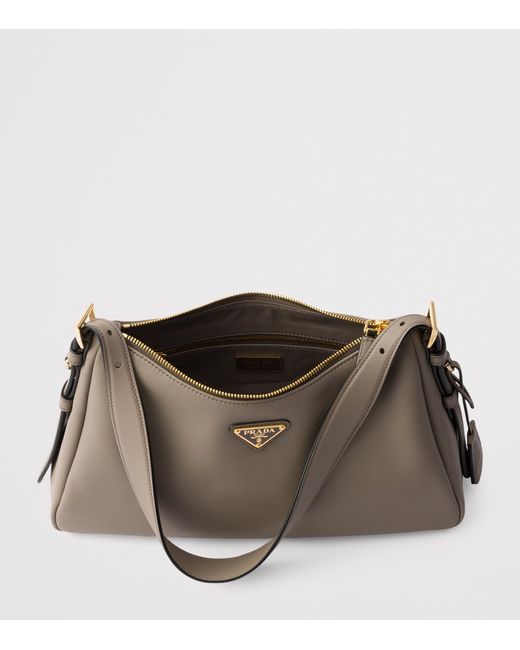 Prada Brown Medium Leather Aimée Shoulder Bag