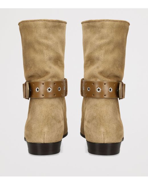 Isabel Marant Natural Suede Reena Ankle Boots