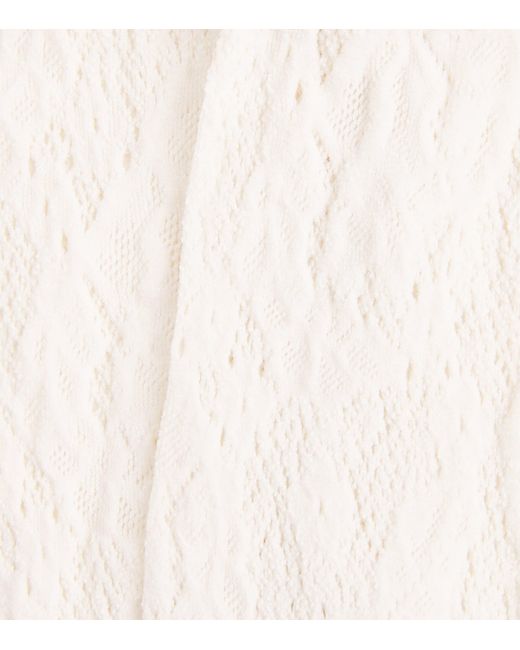 Wolford White Infinite Rose Net Socks