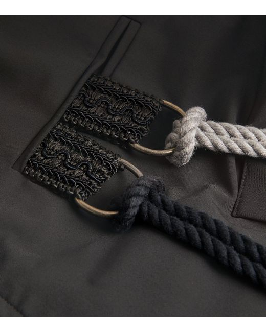 Song For The Mute Black Rope-detail Collared Jacket for men