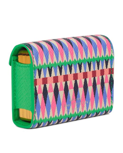 Smythson Pink Leather Harlequin Panama Playing Card Case