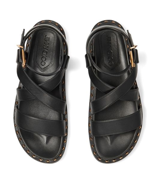 Jimmy Choo Black Blaise Leather Sandals
