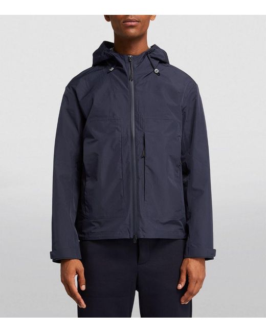 Emporio Armani Water Repellent Travel Essentials Hooded Jacket in Blue for Men Lyst UK