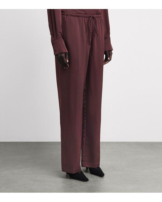 Camilla & Marc Purple Satin Drawstring Ground Trousers