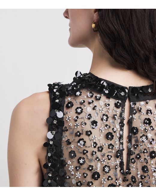 Maje Black Embellished Mini Dress