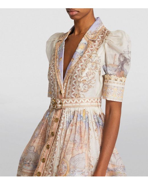 Zimmermann High Tide Mini Dress in Natural | Lyst