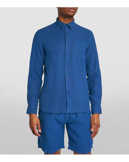 Vilebrequin Blue Linen Shirt for men