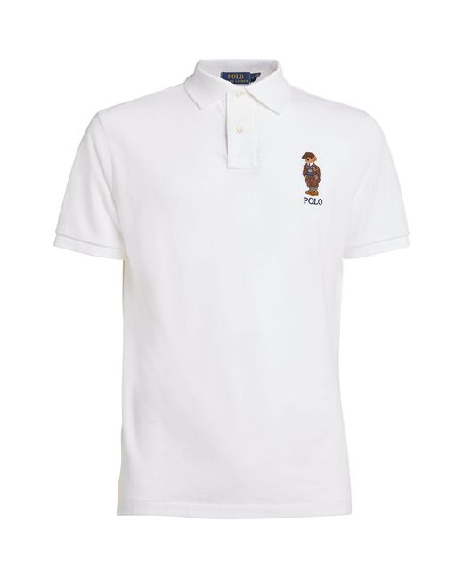 Polo Ralph Lauren Cotton Polo Bear Polo Shirt in White for Men | Lyst UK
