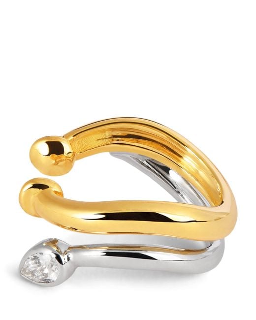 L'Atelier Nawbar Metallic And Diamond Lot N*93 Boa Double Ear Cuff