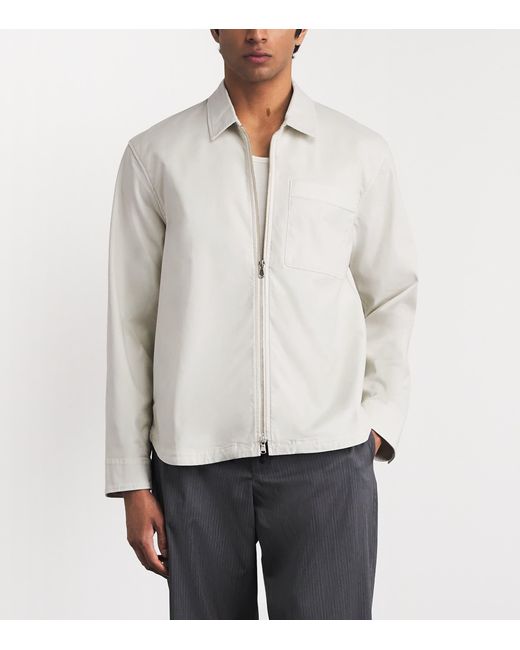 Officine Generale White Cotton-Blend Malo Overshirt for men