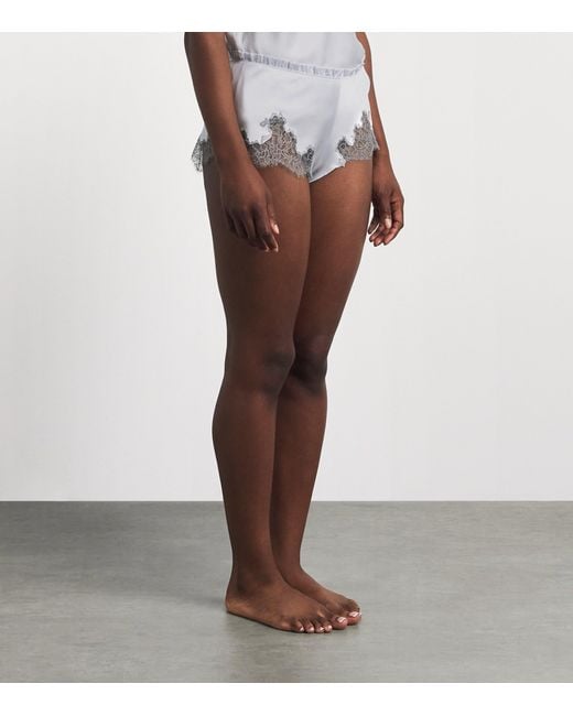 Carine Gilson White Silk Cérès Pyjama Shorts