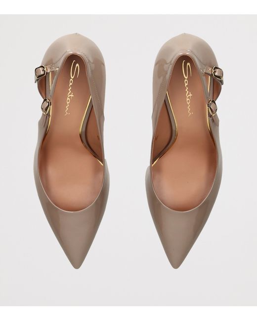 Santoni Pink Patent Leather Audrey Pumps 10