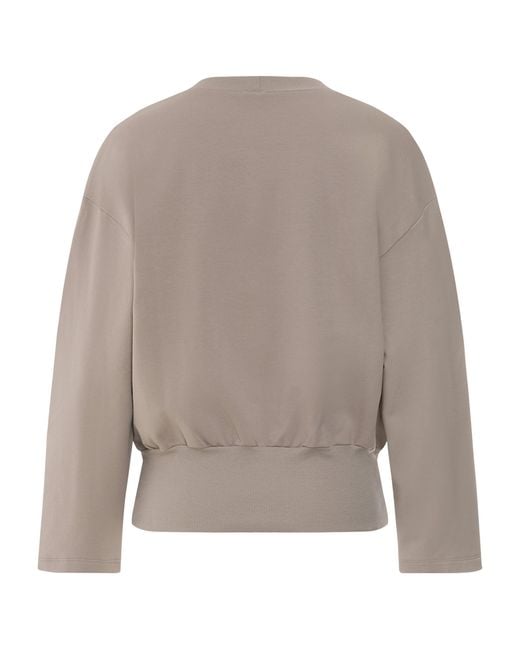 Hanro Gray Stretch-Cotton Natural Living Sweater