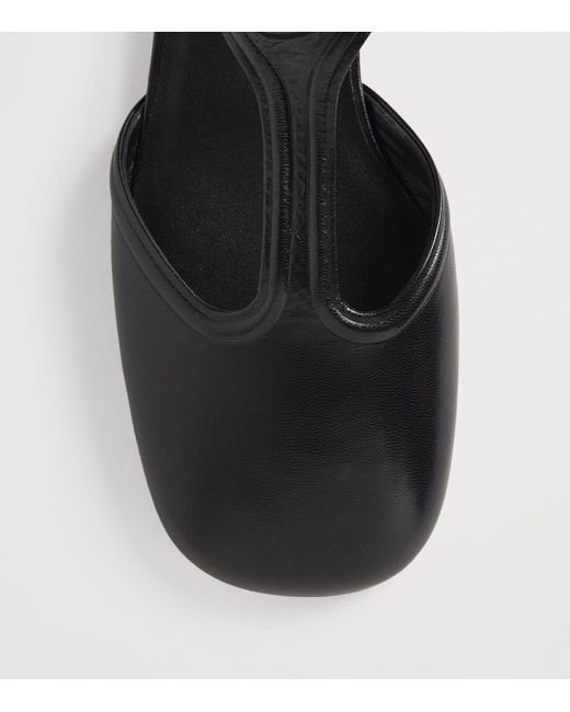 Jil Sander Black Leather Buckled Flats