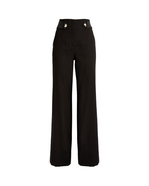 Veronica Beard Black Linen-blend Sunny Trousers