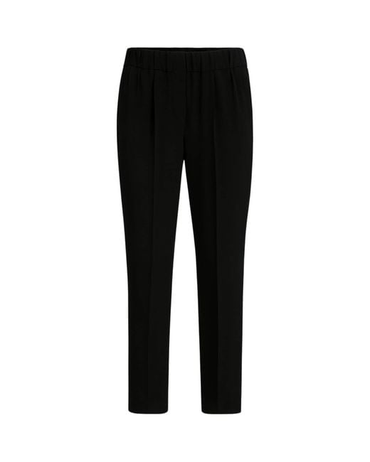 Brunello Cucinelli Black Crepe Slim Trousers