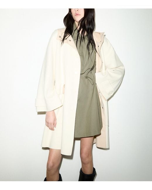 MAX&Co. Natural Wool Hooded Coat